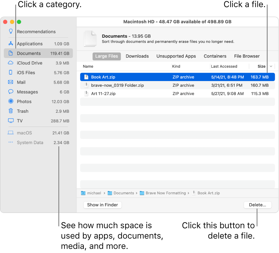 how to clear up space on mac easily